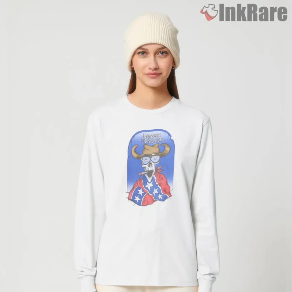 Lynyrd Skynyrd Cowboy Skull Shirt front graphic with shades and hat