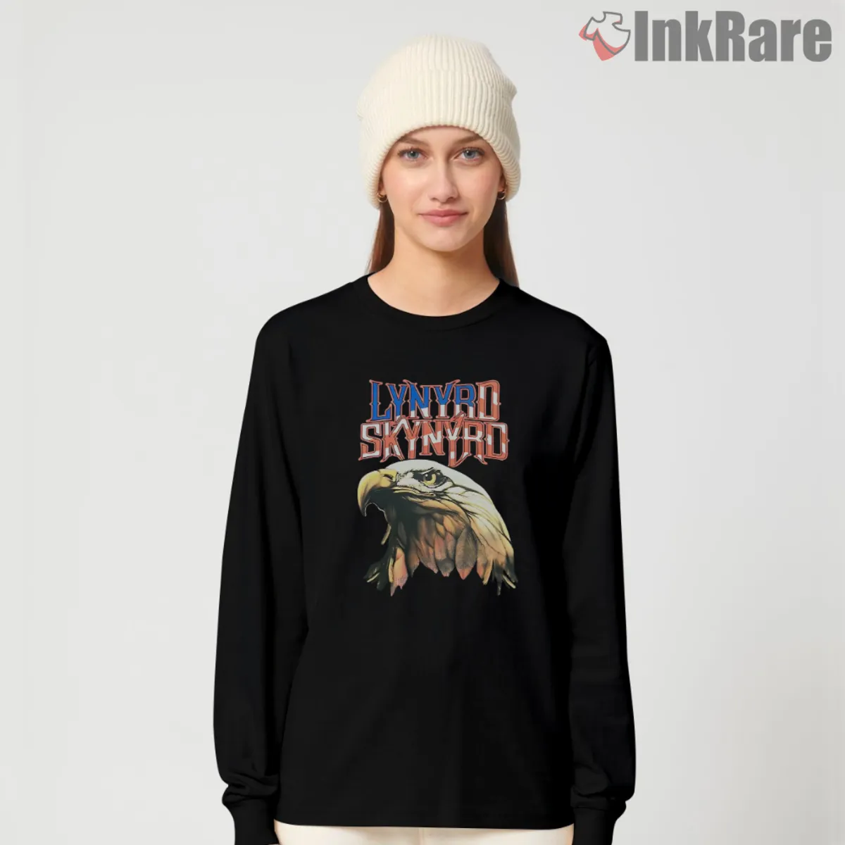 Black long sleeve with bold 90s Lynyrd Skynyrd logo and eagle art