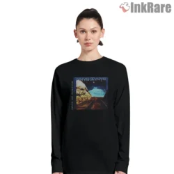 Women long sleeve with night sky railroad scene