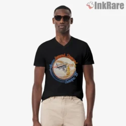 Men V neck black with retro tour design
