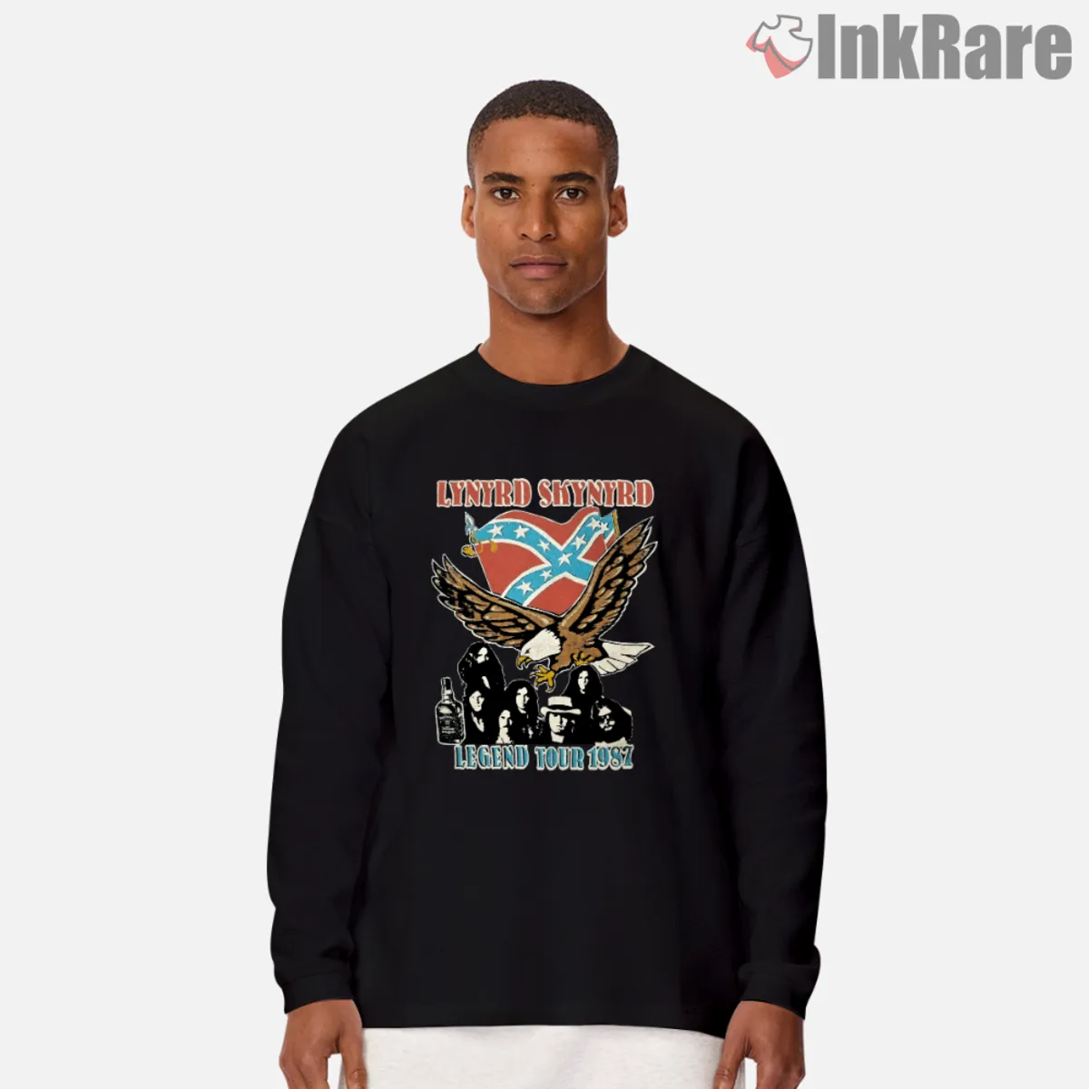 Black long sleeve with Lynyrd Skynyrd Legend Tour 1987 eagle design