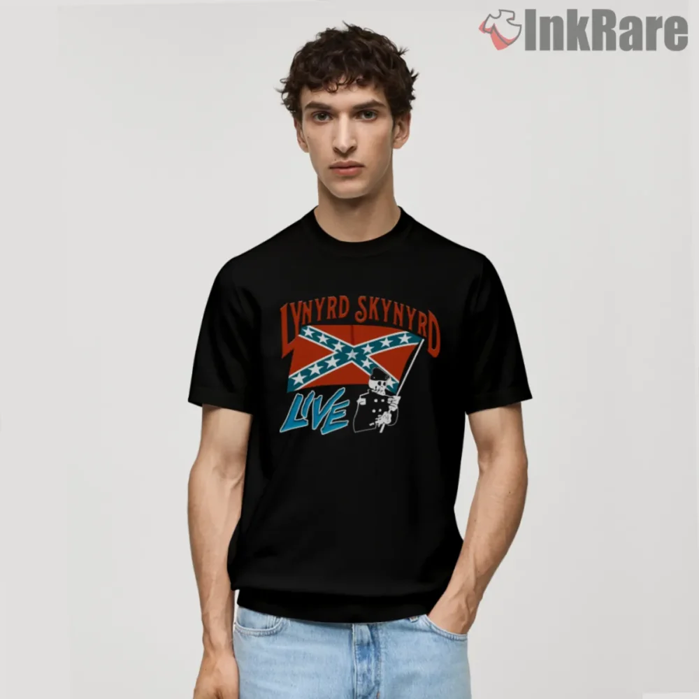Lynyrd Skynyrd Live 1988 Shirt with arched logo bold banner and live script