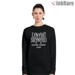 Lynyrd Skynyrd Local Crew 1998 Shirt with stacked logo and Local Crew text