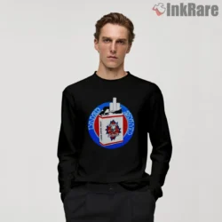 Long sleeve front view with vintage Smokes design