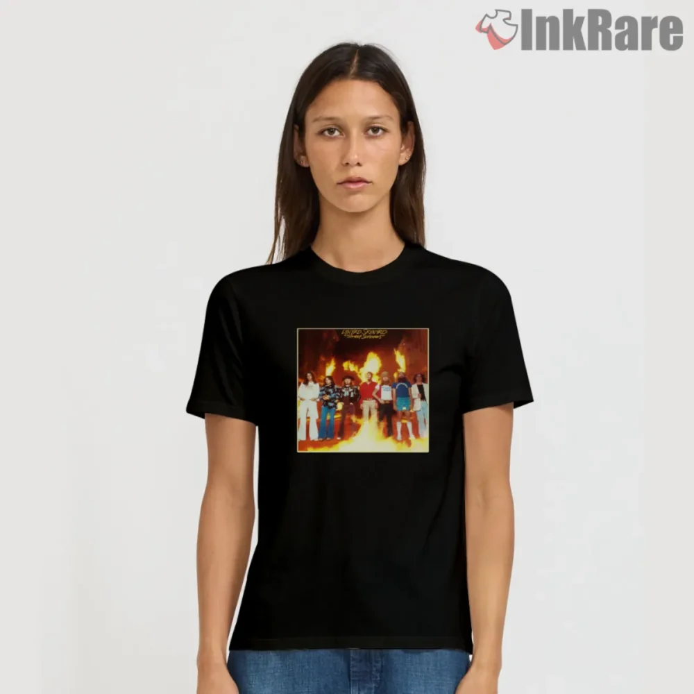 Lynyrd Skynyrd Street Survivors Shirt with 1977 album cover art on black