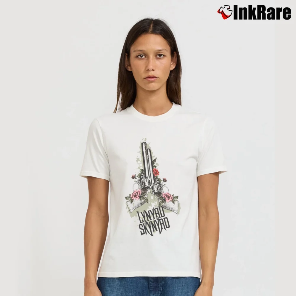 Women’s Lynyrd Skynyrd Womens Trigger Juniors Rock Signature T-Shirt in white | Soft, Flattering Fit