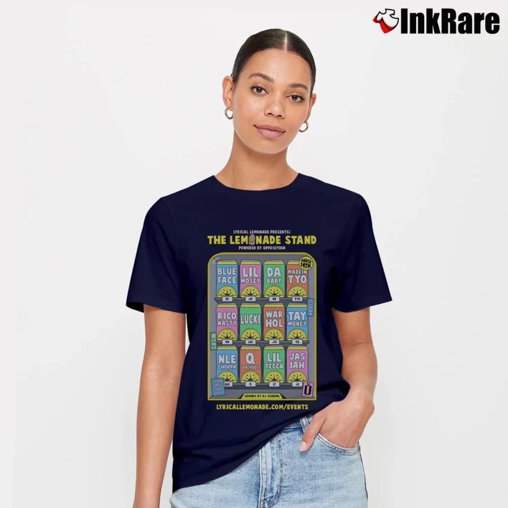 Women’s Lyrical Lemonade Lemonade Stand Signature T-Shirt in navy | Soft, Flattering Fit