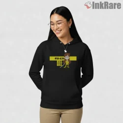 Mabel Pines Kill Bill Cartoon Mashup Yellow Suit Shirt on black hoodie for women graphic tee