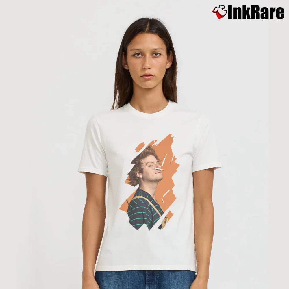 Women’s Mac Demarco Black Music Signature T-Shirt in white | Soft, Flattering Fit