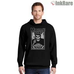 Macaroni Salad Lunch Parody Skull Snack Shirt on black hoodie for men graphic tee