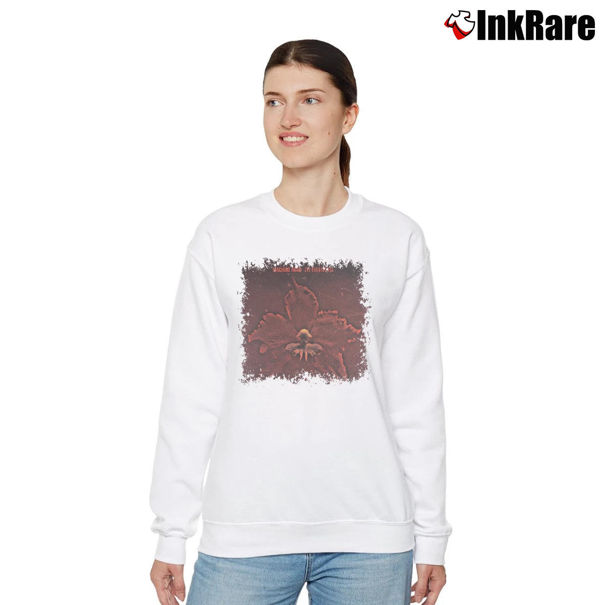 Women’s Machine Head The Burning Red Relaxed Sweatshirt in white | Soft, Laid-Back Vibe