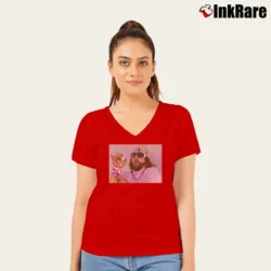 Women’s Macho Man Cream Of The Crop V-Neck Tee in red | Chic Neckline, Soft Texture