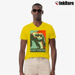 Men’s Macho Man Randy Savage Ooh Yeea V-Neck Tee in yellow | Sharp, Breathable, Everyday Staple