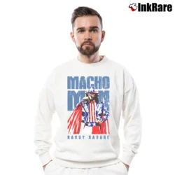 Men’s Macho Man Randy Savage Crewneck Sweatshirt in white | Cozy Fabric, Clean Style