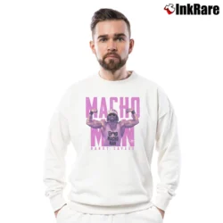 Men’s Macho Man Randy Savage Crewneck Sweatshirt in white | Cozy Fabric, Clean Style