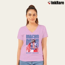 Women’s Macho Man Randy Savage V-Neck Tee in light pink | Chic Neckline, Soft Texture