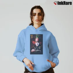 Women’s Mad Hatter Alice In Wonderland Johnny Depp Movie Cozy Hoodie in light blue | Warm, Structured, Stylish