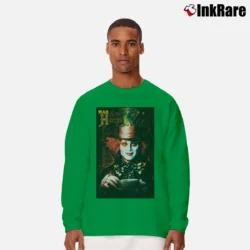 Men’s Mad Hatter Alice In Wonderland Johnny Depp Movie Long-Sleeve Shirt in irish green | Sleek, Lightweight, Year-Round Wear