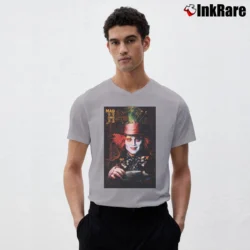 Men’s Mad Hatter Alice In Wonderland Johnny Depp Movie V-Neck Tee in sport grey | Sharp, Breathable, Everyday Staple