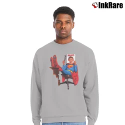 Men’s Mad Magazine Superman Blue Parody Crewneck Sweatshirt in sport grey | Cozy Fabric, Clean Style