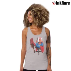 Women’s Mad Magazine Superman Blue Parody Tank Top in sport grey | Lightweight, Movement-Friendly