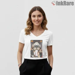 Mad Max Fury Road Character Emblem Poster Shirt on white v-neck shirt for women graphic tee