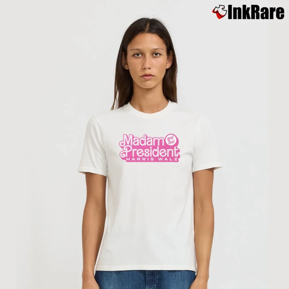 Women’s Madam President And Tim Barbie T-Shirt in white | Soft, Flattering Fit