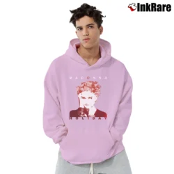 Men’s Madonna Jr Holiday Graphic Pullover Hoodie in light pink | Cozy, Durable, Modern Fit