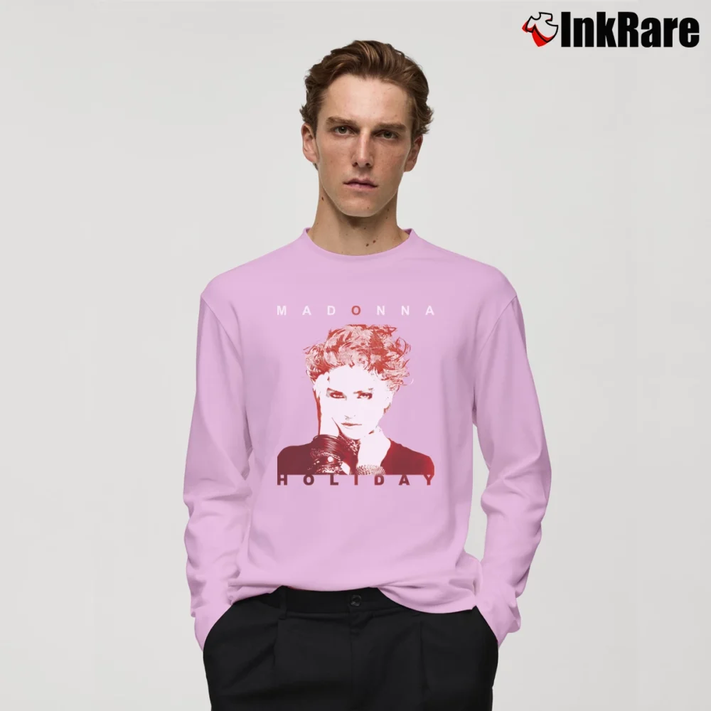 Men’s Madonna Jr Holiday Graphic Long-Sleeve Shirt in light pink | Sleek, Lightweight, Year-Round Wear