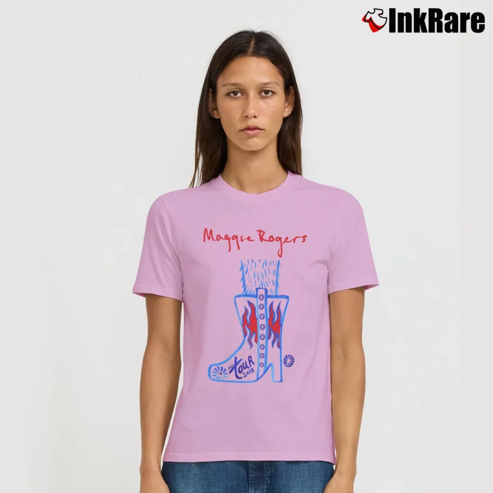 Women’s Maggie Rogers Fall Tour 2018 Signature T-Shirt in light pink | Soft, Flattering Fit