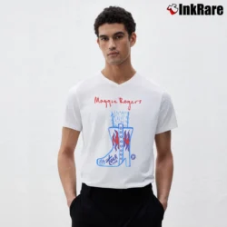 Men’s Maggie Rogers Fall Tour 2018 V-Neck Tee in white | Sharp, Breathable, Everyday Staple