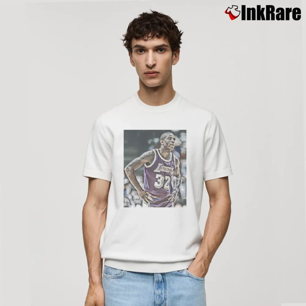 Men’s Magic Johnson Los Angeles Lakers Classic T-Shirt in white | Soft, Breathable Everyday Wear