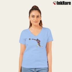 Women’s Magic Johnson Pass V-Neck Tee in light blue | Chic Neckline, Soft Texture