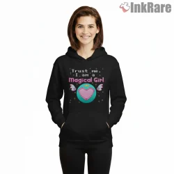 Magical Girl Confidence Statement Shirt on black hoodie for women graphic tee