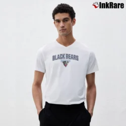 Men’s Maine Black Bears Proud Mascot V-Neck Tee in white | Sharp, Breathable, Everyday Staple