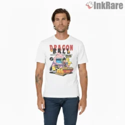 Majin Buu Ramen Eating Chibi Fun Shirt on white short sleeve shirt for men graphic tee