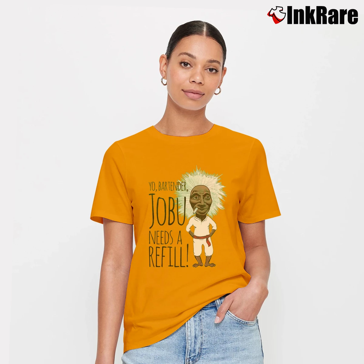Women’s Major League 1989 Jobu Needs A Refill Signature T-Shirt in orange | Soft, Flattering Fit