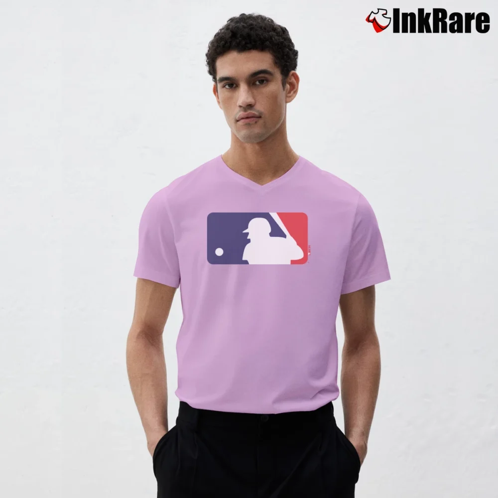 Men’s Major League Baseball V-Neck Tee in light pink | Sharp, Breathable, Everyday Staple