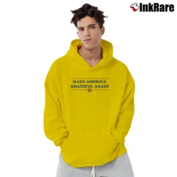 Men’s Make America Grateful Again Pullover Hoodie in yellow | Cozy, Durable, Modern Fit