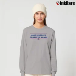 Women’s Make America Grateful Again Long-Sleeve Top in sport grey | Sleek, Versatile, All-Season
