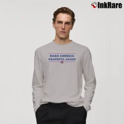 Men’s Make America Grateful Again Long-Sleeve Shirt in sport grey | Sleek, Lightweight, Year-Round Wear