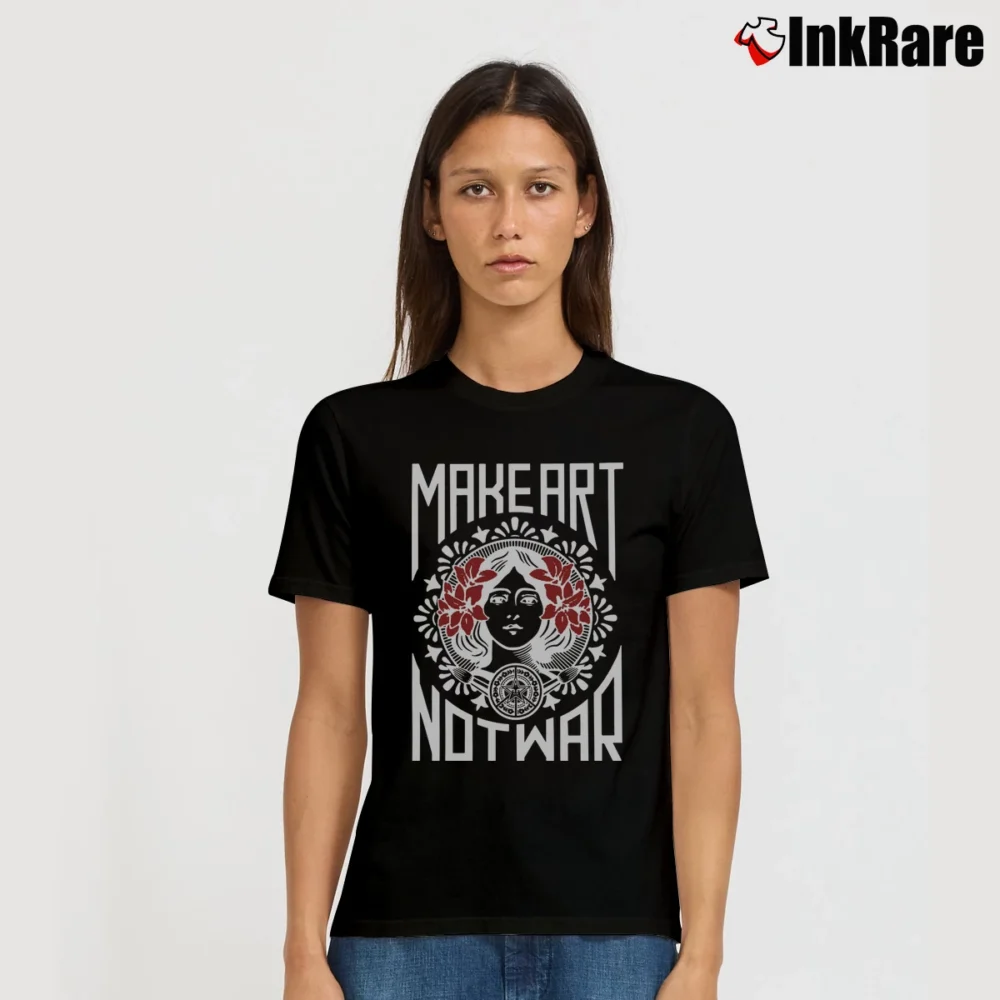 Women’s Make Art Not War Graphic Signature T-Shirt in black | Soft, Flattering Fit