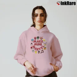 Women’s Make Mine Marvel Hero Graphic Cozy Hoodie in light pink | Warm, Structured, Stylish