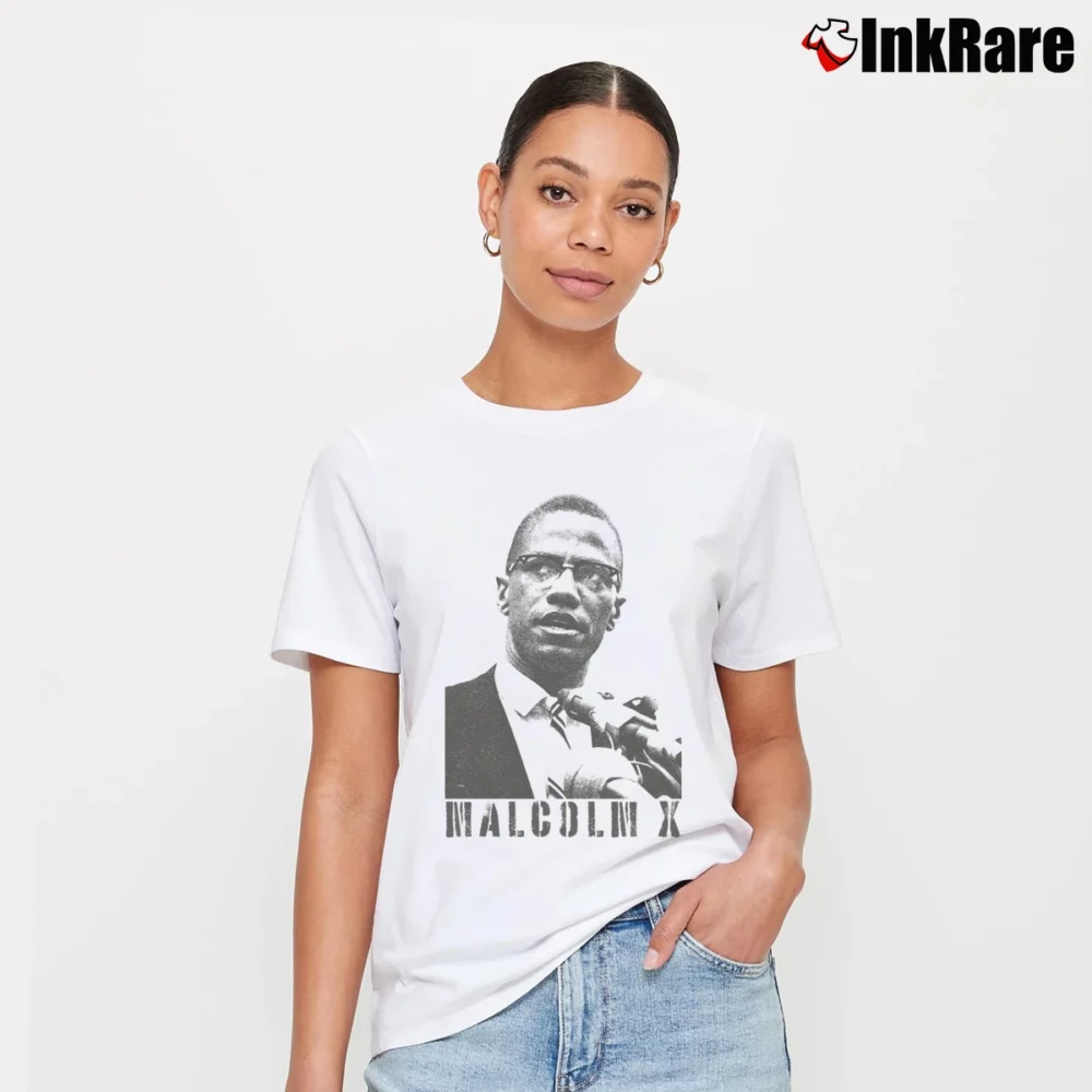 Women’s Malcolm X Black History Signature T-Shirt in white | Soft, Flattering Fit