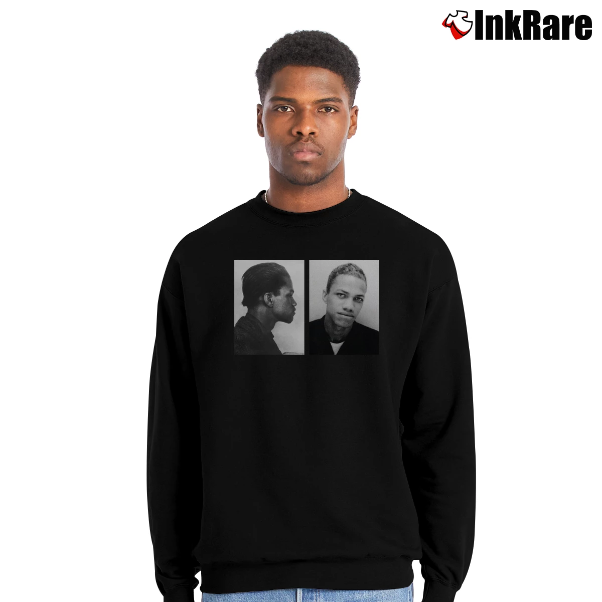 Malcolm X Mugshot Men’s Crewneck Sweatshirt in black – Soft & Durable Men’s Malcolm X Mugshot Crewneck Sweatshirt in black | Cozy Fabric, Clean Style