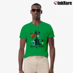 Men’s Maleficent Vacay Mode Mickey Mouse V-Neck Tee in irish green | Sharp, Breathable, Everyday Staple