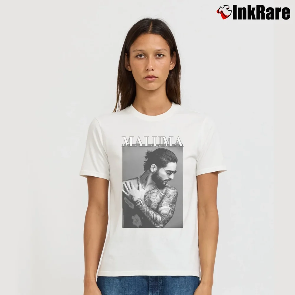 Women’s Maluma Music Artist Graphic Signature T-Shirt in white | Soft, Flattering Fit