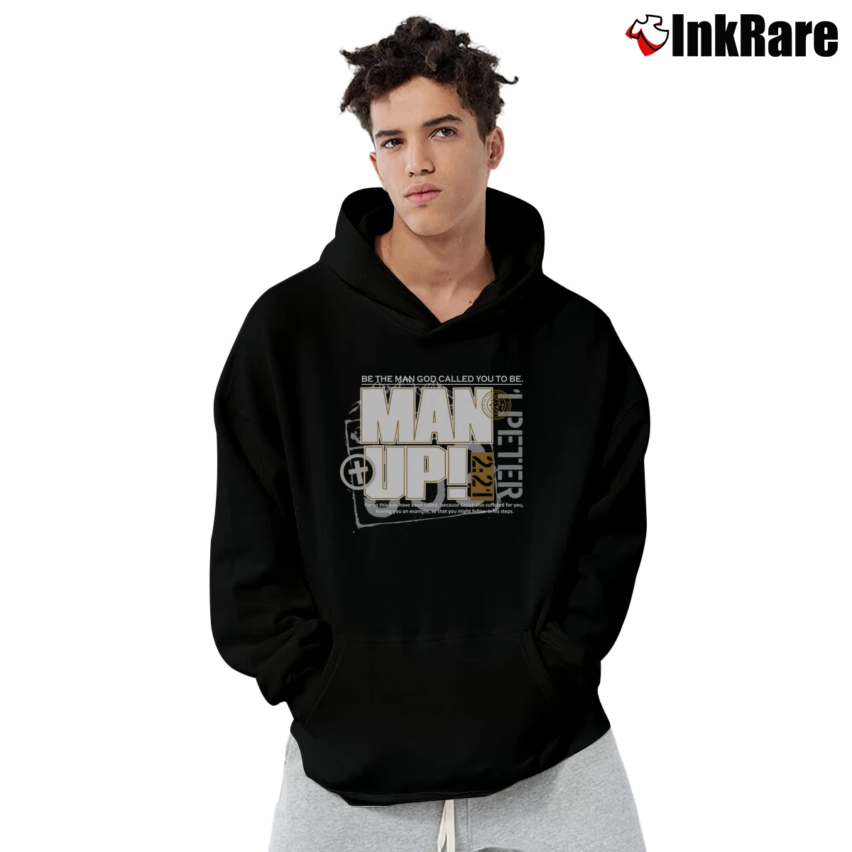 Man Up Be The Man God Called You To Be Men’s Pullover Hoodie in black – Ultimate Warmth Men’s Man Up Be The Man God Called You To Be Pullover Hoodie in black | Cozy, Durable, Modern Fit