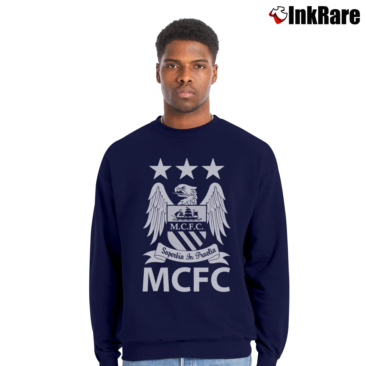 Manchester City Football Club Men’s Crewneck Sweatshirt in navy – Soft & Durable Men’s Manchester City Football Club Crewneck Sweatshirt in navy | Cozy Fabric, Clean Style