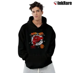 Men’s Manchester United Mascot Red Devil 90s Graphic Pullover Hoodie in black | Cozy, Durable, Modern Fit